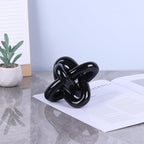 DOVDOV Black Knot Sculpture, Triple Knot Statue, Black Home Decor, Perfect for accenting Rustic-Style Coffee Tables, Living Room TV Stands, Dining Tables, and entryway Shelves.