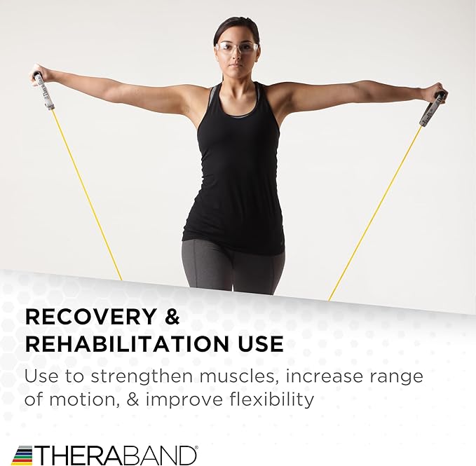 THERABAND Latex Resistance Tubing, Red, Medium Level 2, 100 ft Roll, Professional Grade Resistance Band for Exercise, Upper and Lower Body Workouts, Cut-to-Length, Color-Coded Levels