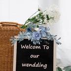 Wnvivi Artificial Flower Swag,Wedding Arch Flowers,Rose Swag Arch Swag Lintel Floral for Wedding Ceremony,Front Door,Centerpiece Decor-Blue