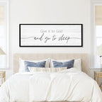 Give It to God and Go to Sleep Sign Framed Large 41''×15'' Above Bed Wall Decor for Bedroom Farmhouse Wall Decor Guest Room Decor Rustic Master Bedroom Wall Decoration Wood Wall Art (black frame)