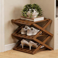 The 9-Tier No-Assembly Bamboo Rack, Foldable Space-Saving Organizer for Shoes, No Assembly Narrow Shoe Shelf for Entryway Closet Dorm (Brown, 3)