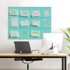 MaxGear Large Cork Board for Wall 36" x 24", Aqua Blue Bulletin Board, 6 Pack Felt Wall Tiles with Pushpins, Cork Boards for Office Push Pin Board Tack Board Felt Board