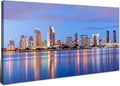 San Diego City Wall Art USA Cityscape Wall Decor Sunset San Diego Skyline Canvas Prints Picture California Night View Painting Poster Modern Artwork for Bedroom Living Room Home Decorations 24x48”