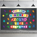 Classroom Bulletin Board Decoration Set Wall or Door Kindness Decor Colorful Confetti Classroom Decorations for Kindergarten PreSchool Elementary and Middle School(Throw Kindness Like Confetti)