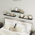 RALGEND Floating Shelves for Wall, 1.5" Thick Wall Shelf Set of 3 with Invisible Brackets, L31.5 x W7.9 Hanging Book Shelves Farmhouse Home Decor for Bathroom, Living Room, Bedroom, Black 8301BJP3BK