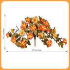 HyeFlora Artificial Fall Flowers for Outdoors Decoration 2PCS Autumn Faux Morning Glory Look Real Silk Flowers for Outside Planter UV Resistant Fake Flowers for Home Garden Balcony Yard Porch Deco