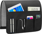 Non-slip Couch Organizer Armchair Caddy, Oxford TV Remote Control Holder Bedside Caddy with 5 Pockets for Key Glasses Phone Magazine Holders.