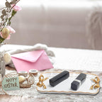 Warmtree Vintage Jewelry Organizer, Decorative Tray for Jewelry, Towel, Storage, Rings, Bracelets, Earrings, Cosmetics, Retro Design, Bow Decor Resin Plate Coquette for Room Decor, White