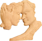 BGCOPPER Wooden Couple Statue, Abstract Couple Sculptures Ornament for Home Decor Women Gift for Anniversary Wedding (10 Inch)