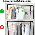 Wire Metal Clothes Hangers Bulk 150 Pack, 16 Inch 12 Gauge Standard Size, Slim Space Saving for Coat Suits Shirts Pants Skirts, Non Slip, Black