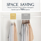 HOUSE DAY Ivory Velvet Hangers 60 Pack, Non Slip Clothes Felt Hanger Heavy Duty for Coat, Premium Slim Space Saving Suit Hangers for Closet Organizer, 360° Rotating Silver Hook
