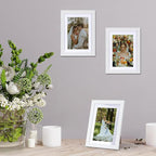 Lyeasw White 5x7 Picture Frame Set of 15, Display Pictures 4x6 with Mat or 5x7 without Mat, Multi Photo Frames for Wall Mounting or Tabletop Display