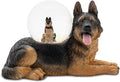 Elanze Designs German Shepherd Mother and Baby Miniature 45MM Sturdy Polyresin Magical Whimsical Tabletop Dresser Nightstand Glitter Water Snow Globe Figurine Decoration
