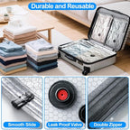Vacuum Seal Bags 18-Pack with Wireless Pump, 6 Large/6 Medium/6 Sizes, Reusable Storage for Clothes Travel, Luggage & Suitcases, Portable Space Saver