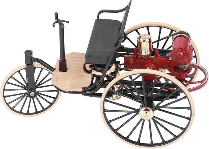 Fdit Retro Alloy Tricycle Ornament High Simulation Classic Car Model 1:12 Scale Decoration for Home, Ideal Model Collectors, Suitable for Wine Cabinet Entrance Decor, Durable and Sturdy Design