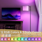 Battery Operated Floor Lamp, RGB Dimmable Cordless Standing Lamp with Remote Control for Living Room, Tall Floor Lamp for Bedroom -Black