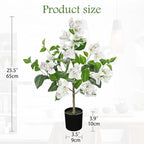 Fake Plants Bougainvillea Artificial Flowers, Fake Flowers Faux Trees Indoor 25.5", White Flowers Artificial Bougainvillea Trees for Home, Living Room, Bedroom, Kitchen, Dining Room Table Decor