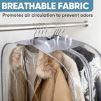 BALEINE 48'' Clear Garment Bags, 10.5'' Wide PEVA Suit Bag for Closet Clothes Dresses Suit Coats Storage (Clear, 9PK)