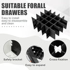 Blosssound 15 Pcs 5.12 Tall Drawer Divider Adjustable Drawer Organizer DIY Ultra Deep Storage Organizer Separator with Fixed Buckle for Underwear Socks Dormitory Office Kitchen Bedroom(Black)