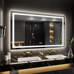 LOAAO 55"X40" LED Mirror for Bathroom, Lighted Bathroom Mirror with Lights, Anti-Fog, Dimmable, Memory Function, Clear Reflectionn