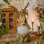 Resin Fairy Statue with Light, Hand-Painted Angel Figurine Graceful Fairy Sculpture Elegant Fantasy Decor for Bookshelf, Mantel, Bedroom, Coffee Table, Thoughtful Gift for Women, Girls