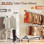 HOKEEPER Z Rack for Clothing Heavy Duty Clothes Rack Hold 550 LBS Commercial Garment Rack with Wheels Rolling Portable Z Base for Bedroom, Living Room, Laundry, Balcony 22.8" D x 62.6" W x 87.8" H