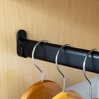 Custom cut to size (12-92 inches) oval closet rod with choice of end support (Matte Black)