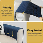 Remote Control Holder for Recliner, Armchair Caddy, Non Slip Sofa Armrest Organizer for Recliner Couch With 6 Pockets for TV Remote,Cell Phone,Magazine (Navy)
