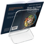 Americanflat Clear Acrylic Book Stand with Ledge - Acrylic Stands for Display - Cook Book Stand, Magazine, and Comic Holder for Tabletop