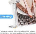 Youeon 2 Pcs Clear Acrylic Magazine Holder Wall Mount, 17 Inch Hanging Magazine Rack with Hardware, Floating Bookshelf Brochure Display Organizer for Home, Office, Reception Area