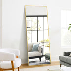 TRAHOME Full Length Standing Mirror, 70"x24" Gold Full Body Mirror with Aluminum Alloy Frame, Free Standing or Wall Mount for Bedroom, Living Room, Dressing Room