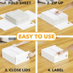 SpaceAid 2 Pack Bed Sheet Organizers and Storage, Foldable Sheet Organizer for Linen Closet, Sheets Set Folder Keeper with Window XL (Queen & King Size) Organizing Bedding Container, White