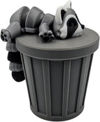 Articulating Animals Raccoon, Fox, Panda, Skunk, Possum with Containers - 3D Printed Articulated Joints ADHD, Autism, Relief Anxiety, Collectible Figurines (Raccoon Trash Can)
