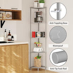 SUNMORY 5 Tier Corner Shelf Stand,Industrial 65" Corner Shelves Display Shelf for Living Room Decor,Wall Corner Bookshelf Multi Unit Organizer,Tall Shelf Plant Stand for Bedroom,Bathroom,Small Space