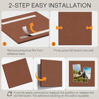 MaxGear Large Cork Board for Wall 36" x 24", Chocolate Brown Bulletin Board, 6 Pack Felt Wall Tiles with Pushpins, Cork Boards for Office Push Pin Board Tack Board Felt Board