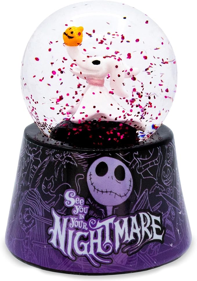 Disney The Nightmare Before Christmas Zero 3-Inch Mini Light-Up Snow Globe with Glitter Adults
