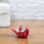 Elanze Designs Mommy Red Cardinal and Baby Magical Whimsical Tabletop Dresser Nightstand Figurine Miniature 45MM Sturdy Polyresin Glitter Water Snow Globe Decoration
