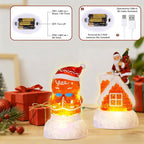2 Pack Christmas Snow Globes Gingerbread Man and Santa with 8 Songs Music and 6H Timer USB & Battery Powered Snow Water Globe Swirling Glitter for Holiday Decorations Gifts (Gingerbread Man and Santa)