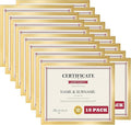 Giftgarden 8.5x11 Picture Frame Set of 18, Multi 8.5 by 11 Certificate Frames Bulk for Award Diploma Document office Wall or Tabletop Display, Gold
