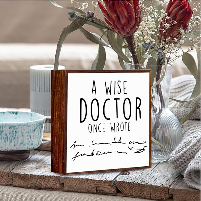 Doctors Gifts Dentist Gifts Funny Dental Office Decor, Dental Assistant Accessories Week Gift Birthday Graduation Gifts, Farmhouse Wooden Box Sign Office Desk Tabletop Shelf Decor