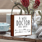 Doctors Gifts Dentist Gifts Funny Dental Office Decor, Dental Assistant Accessories Week Gift Birthday Graduation Gifts, Farmhouse Wooden Box Sign Office Desk Tabletop Shelf Decor