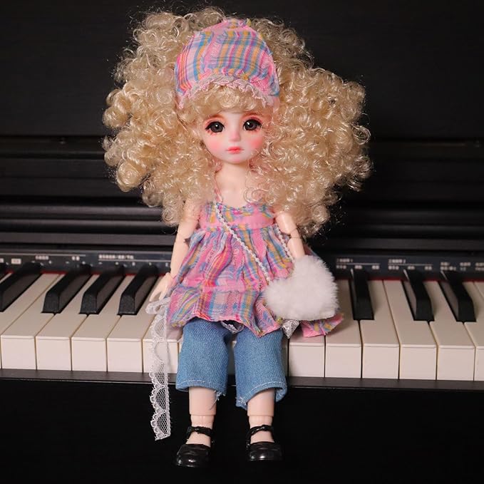 Original 1/6 Scale Anime Doll with Hand-Painted Face, Unique Cute Collectible Ball-Jointed Doll with Removable Outfit, 30cm Art Figure for Christmas & Birthday Gifts (Lola)