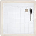 U Brands Rustic Monthly Dry Erase Board with White Wooden Frame, Office Supplies, 14” x 14”