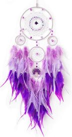 Dream Catchers,Large Dream Catcher Tree of Life Wall Decor,Adult Purple Boho Dream Catcher Wall Decor with Gemstone Hanging Ornament Girls Dorm Room Decor Festival Gift