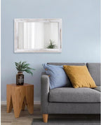 AAZZKANG Mirrors for Wall Rustic Wood Framed Hanging Mirror 20"x16" Decorative for Farmhouse Bedroom Bathroom Living Room Entryway Hallway White
