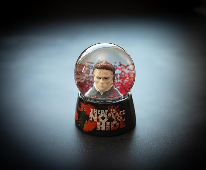 Halloween Michael Myers No Place to Hide Mini Snow Globe with Swirling Glitter Display | Horror Movie Collectible Keepsake | 3 Inches Tall
