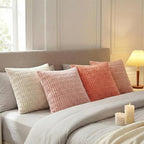 Fancy Homi 4 Packs Decorative Throw Pillow Covers for Living Room Couch Bed, Modern Farmhouse Boho Home Décor Accent Cushion Case, 18" x 18", Pink Series