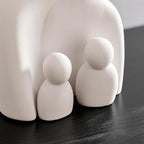 Danya B. Hans Cream Abstract Nesting Three Piece Family of 4 Decorative Accent Matte Ceramic Sculpture Figure Set