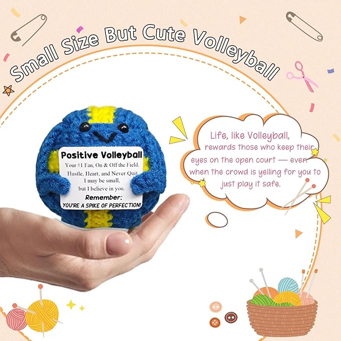 Handmade Emotional Support Collect Volleyball - Motivational Volleyball Decor,Funny Volleyballs Gift for Best Friend,Team Player,Coach,Brother or Colleague,Volleyballs Lover Home & Locker Room Decor