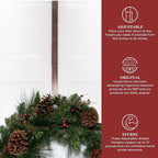 Haute Decor Adapt Adjustable Length Wreath Hanger 2 Pack (Bronze) Front or Back Door Decor Holders with Pads on The Back, Holds up to 10 lbs. Oil-Rubbed Bronze 2 Pack
